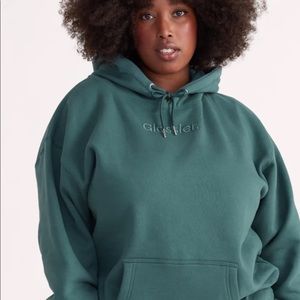 Glossier new limited edition Embroidered Soft Sage Hoodie in XL